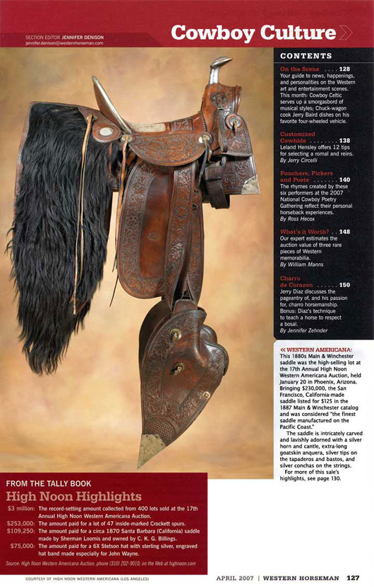 Western Horseman article